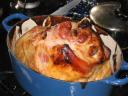 Ham out of the oven