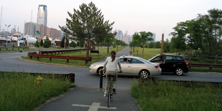Adrienne biking