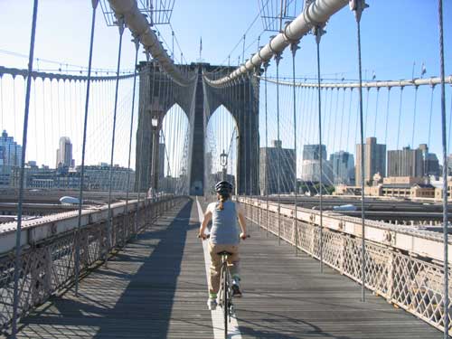 Riding the Brooklyn Bridge